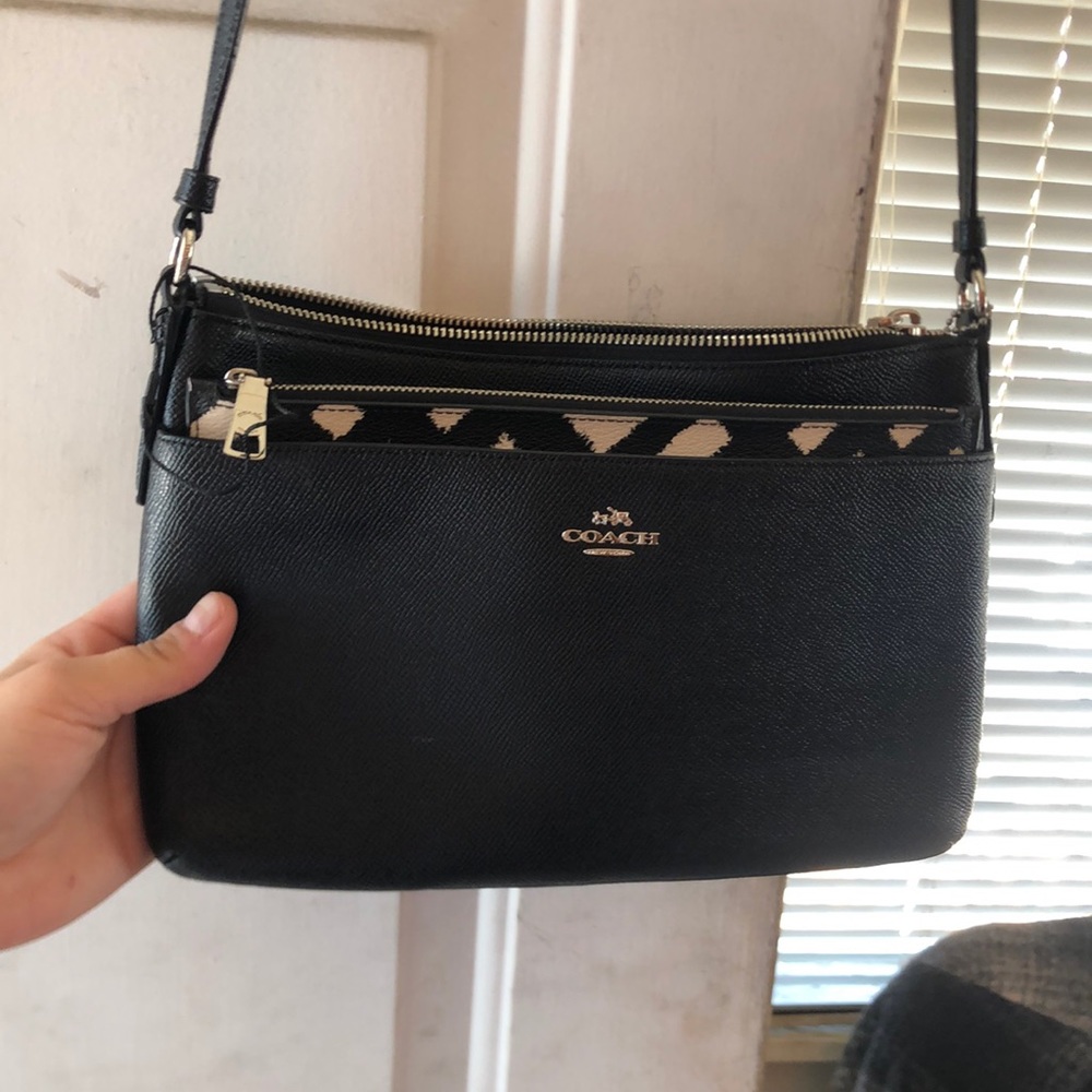 Coach black cross body purse